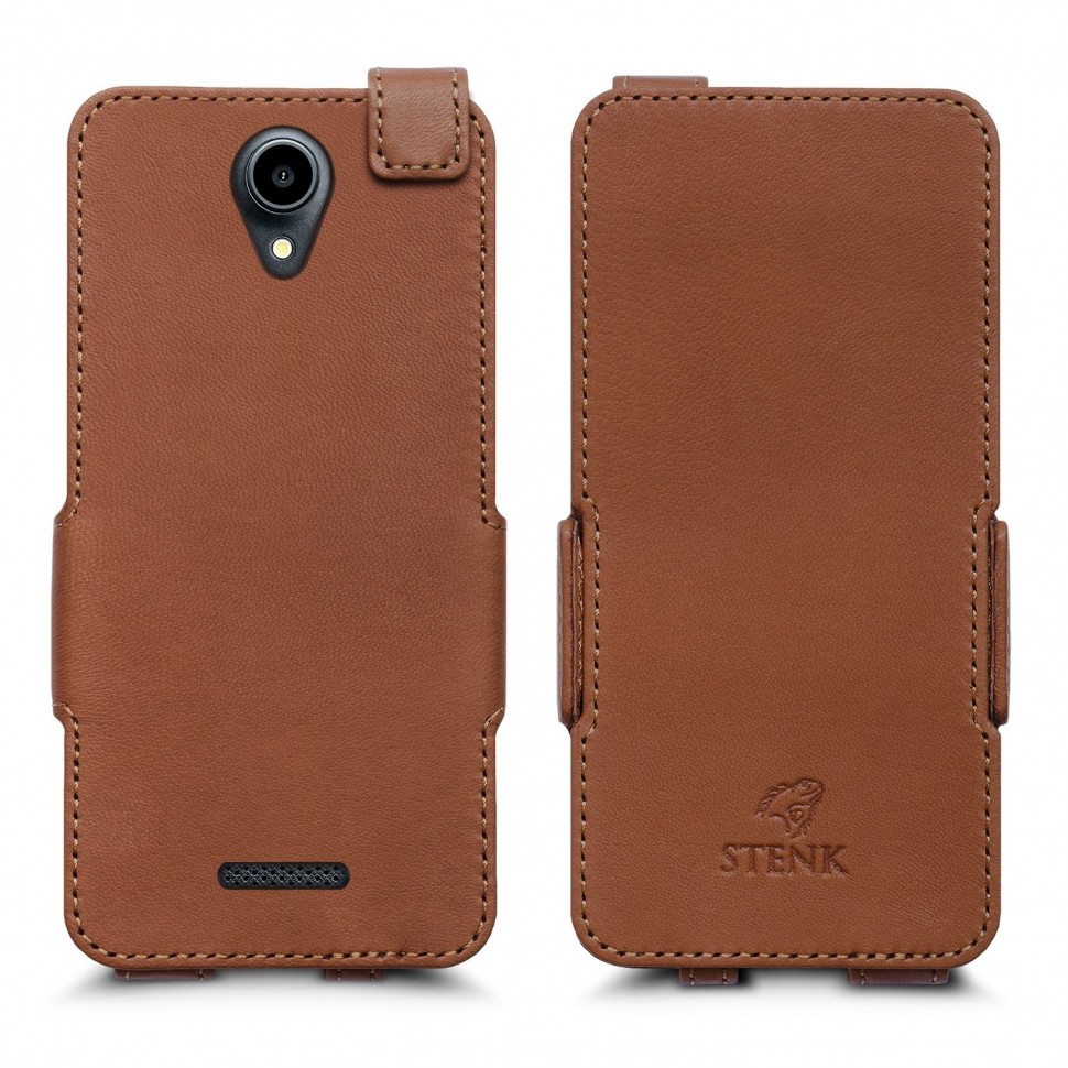

Чехол флип Stenk Prime для Philips S318 Camel, Светло-коричневый