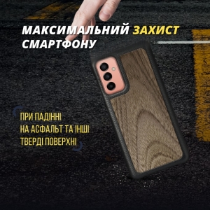 Шкіряна накладка Stenk WoodBacker для Samsung Galaxy M23 Чорна