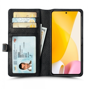 Чехол-портмоне Stenk Premium Wallet для Xiaomi 12 Lite Чёрный