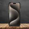 Кожаная накладка Stenk Cover для Apple iPhone 15 Pro Чёрная