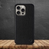 Кожаная накладка Stenk Cover для Apple iPhone 15 Pro Чёрная