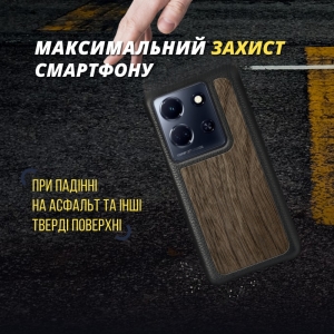 Шкіряна накладка Stenk WoodBacker для Infinix Note 30 5G Чорний