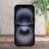Кожаная накладка Stenk Reptile Cover для Apple iPhone 16 Plus Черный