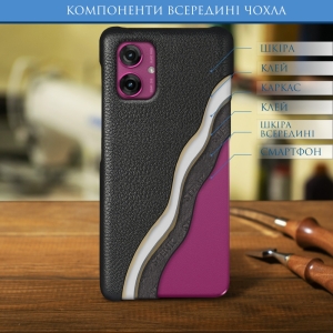 Шкіряна накладка Stenk Cover для Motorola Moto G55 Чорний