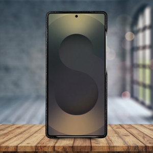 Кожаная накладка Stenk Cover для Samsung Galaxy S25 Ultra Черный