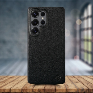 Кожаная накладка Stenk Cover для Samsung Galaxy S25 Ultra Черный