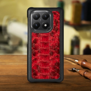 Шкіряна накладка Stenk ExBacker Python Scales для Xiaomi 15T Червоний