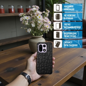 Кожаная накладка Stenk Reptile Cover для OnePlus 15 Черный