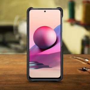 Шкіряна накладка Stenk WoodBacker для Xiaomi Redmi Note 10S Чорна