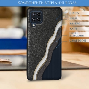 Шкіряна накладка Stenk Cover для Samsung Galaxy M22 Чорна