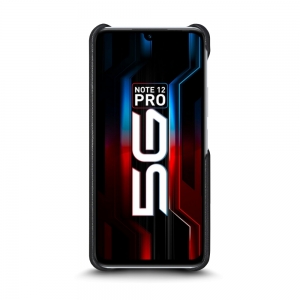 Кожаная накладка Stenk Reptile Cover для Infinix Note 12 Pro 5G Чёрная