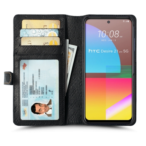 чехол-кошелек на HTC Desire 21 Pro 5G Черный Stenk Premium Wallet фото 2