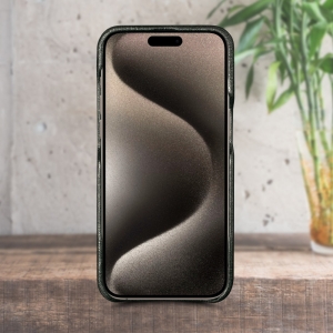 Шкіряна накладка Stenk Cover для Apple iPhone 15 Pro Max Чорна