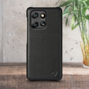Кожаная накладка Stenk Cover для Motorola ThinkPhone 25 Черный