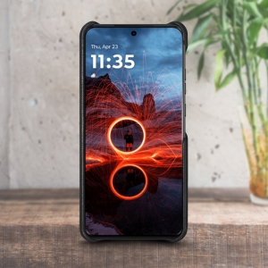 Кожаная накладка Stenk Cover для Motorola ThinkPhone 25 Черный