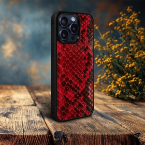 Накладка SkinBacker Mini Python Scales для Apple iPhone 15 Pro Червоний