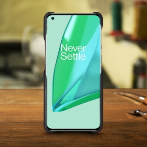 Шкіряна накладка Stenk WoodBacker для OnePlus 9 Pro Чорна