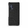 Кожаная накладка Stenk Reptile Cover для Motorola Edge+ (2020) Чёрная