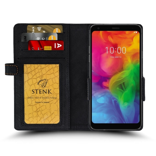 чохол-книжка на LG Q7 Plus Чорний Stenk Wallet фото 2