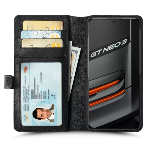 чохол-гаманець на Realme GT Neo3 Чорний Stenk Premium Wallet фото 2