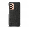 Кожаная накладка Stenk Reptile Cover для Samsung Galaxy A23 Чёрная