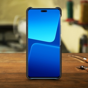 Кожаная накладка Stenk Cover для Xiaomi 13 Lite Чёрная