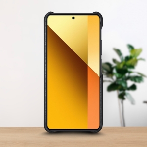 Шкіряна накладка Stenk WoodBacker для Xiaomi Redmi Note 13 5G Чорна