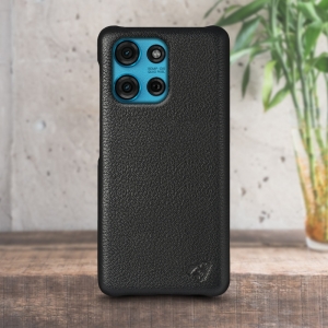 Кожаная накладка Stenk Cover для Motorola Moto G75 Черный