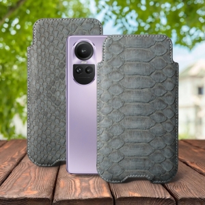 Футляр Stenk Sportage Python для OPPO Reno10 Pro Серый