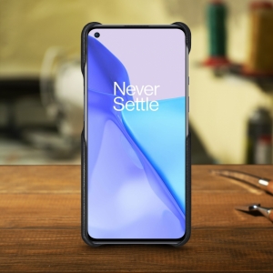 Шкіряна накладка Stenk WoodBacker для OnePlus 9 Чорна