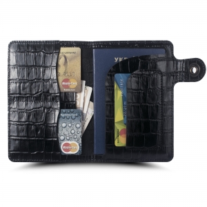 Портмоне для документів Stenk Voyager Crocodile Black