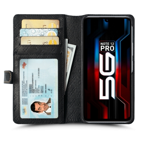 чехол-кошелек на Infinix Note 12 Pro 5G Черный Stenk Premium Wallet фото 2
