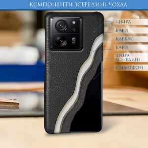Шкіряна накладка Stenk Cover для Xiaomi 13T /13T Pro Чорна