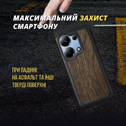 бампер на Xiaomi Poco M6 Pro 4G Черный Stenk WoodBacker фото 4