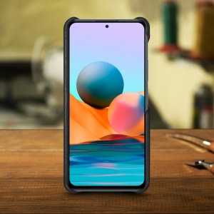 Шкіряна накладка Stenk WoodBacker для Xiaomi Redmi Note 10 Pro Чорна