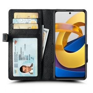 Чехол книжка Stenk Wallet для Xiaomi Poco M4 Pro 5G Черный
