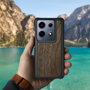 Шкіряна накладка Stenk WoodBacker для Infinix Note 30 VIP Чорний