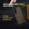 Кожаная накладка Stenk WoodBacker для Samsung Galaxy A35 Чёрная