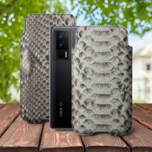 Футляр Stenk Sportage Python для Xiaomi Poco F5 Pro Натуральный