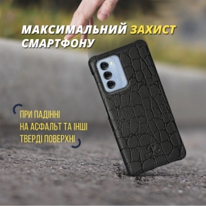 Шкіряна накладка Stenk Reptile Cover для ZTE Blade V40 Чорна