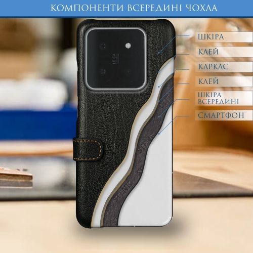 чехол-книжка на Xiaomi 14 Pro Черный Stenk Premium фото 5