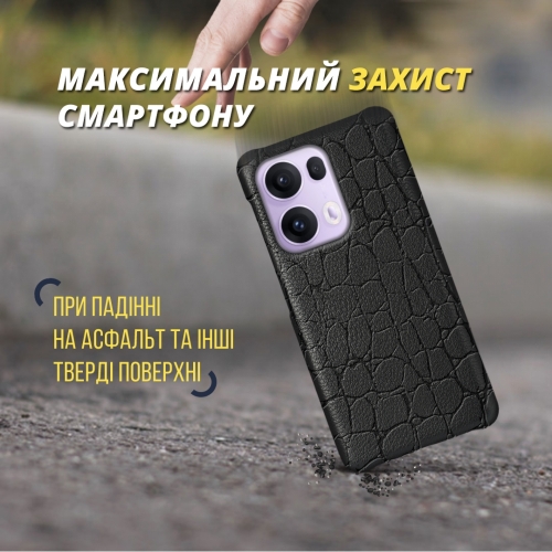 бампер на OPPO Reno13 Pro Чорний Stenk Reptile фото 5