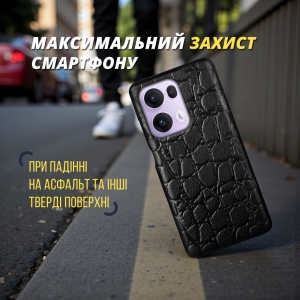 Шкіряна накладка Stenk Reptile Cover для OPPO Reno13 Pro Чорний