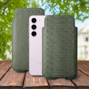 Футляр Stenk Sportage Python для Samsung Galaxy S23 Оливковий