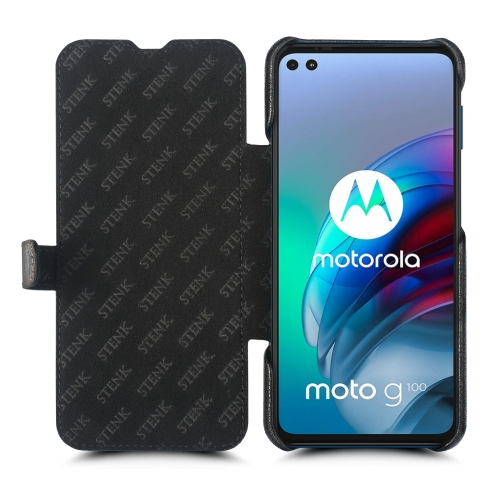 чехол-книжка на Motorola Moto G100 Черный Stenk Premium фото 2