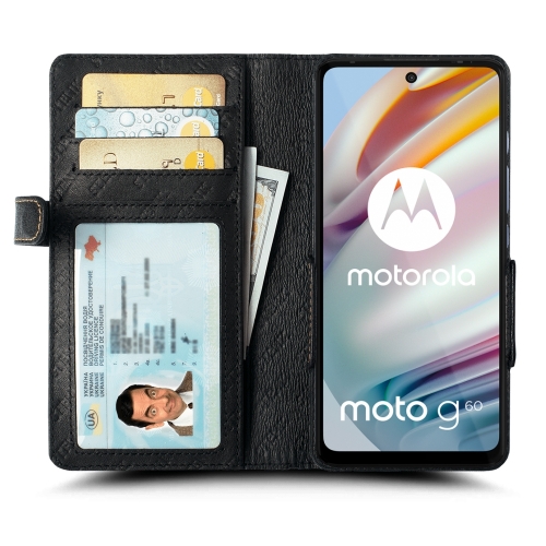 чехол-книжка на Motorola Moto G60 Черный Stenk Wallet фото 2