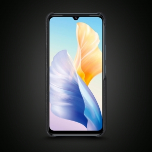 Кожаная накладка Stenk WoodBacker для Vivo V23e Чёрная