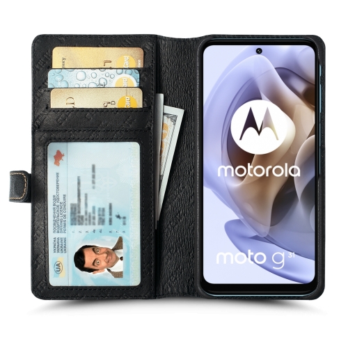 чехол-кошелек на Motorola Moto G31 Черный Stenk Premium Wallet фото 2