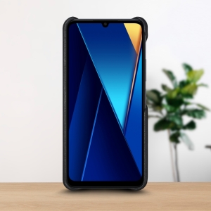 Шкіряна накладка Stenk WoodBacker для Xiaomi Redmi 13C Чорний