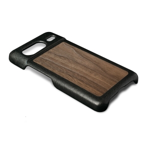 Шкіряна накладка Stenk WoodBacker для Google Pixel 8 Чорна